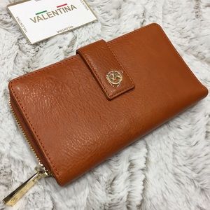 NEW WALLET VALENTINA GENUINE LEATHER ITALY BROWN